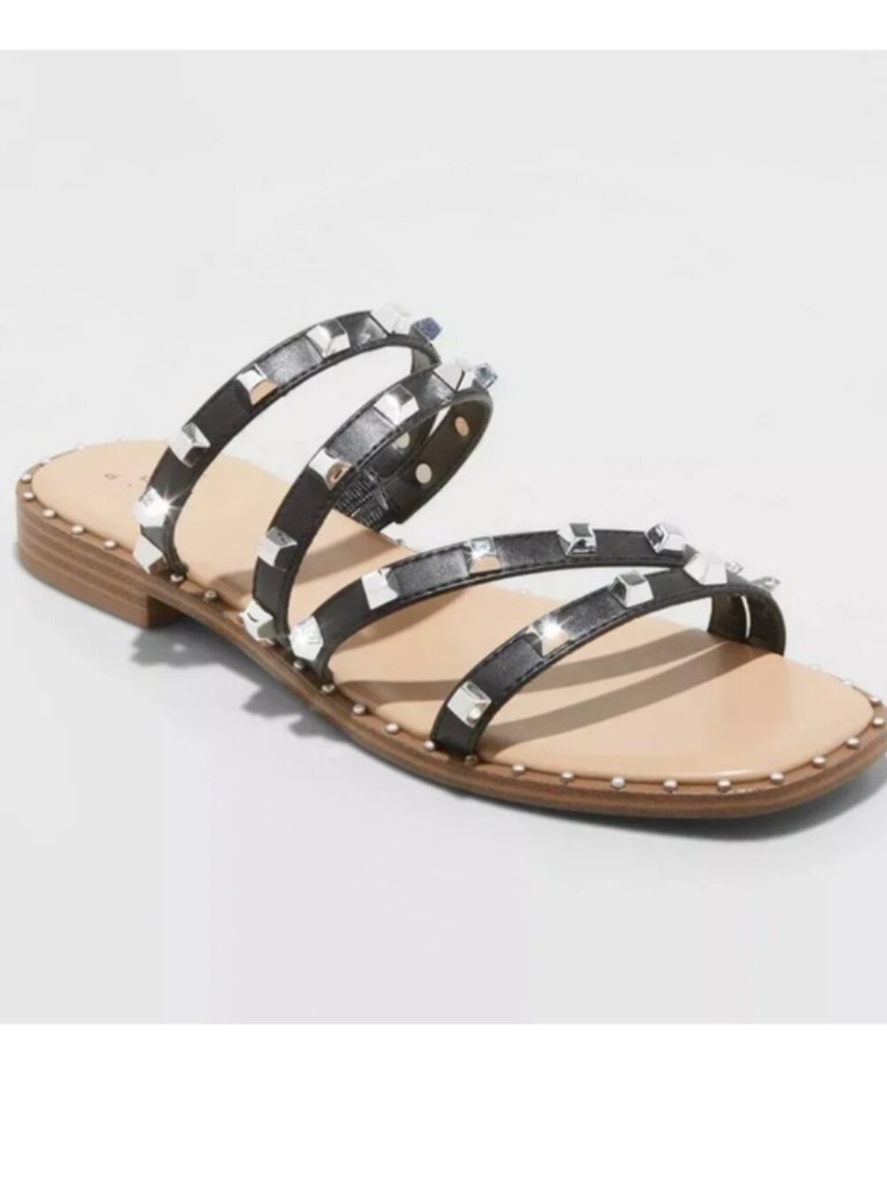 Women's Hollis Embellished Slide Sandals - A New Day™Black 9